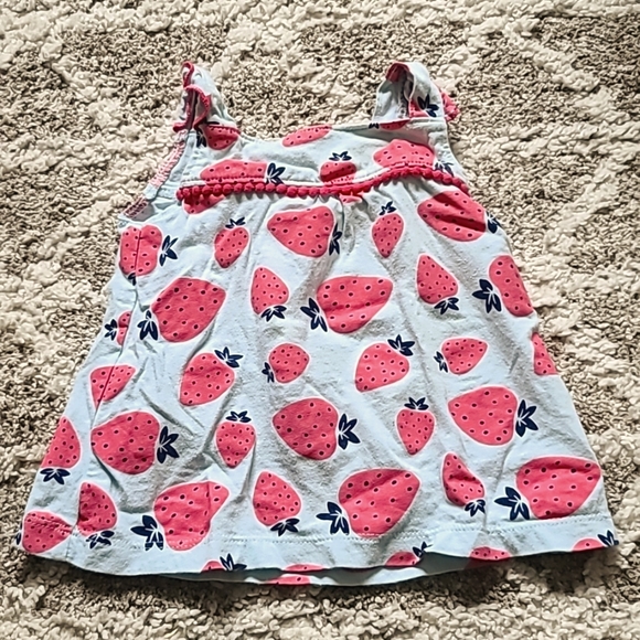 Carter's Other - 10 for $16 - Carter's Girls 12m Blue Sleeveless Strawberry Shirt